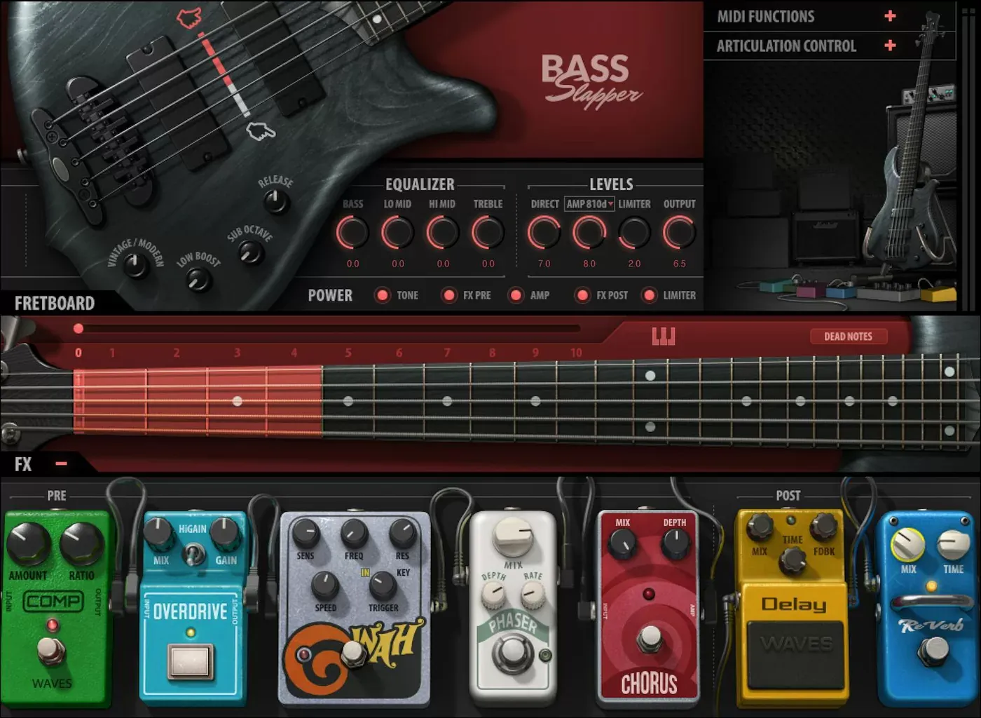 Waves Bass Slapper interfaz del plugin