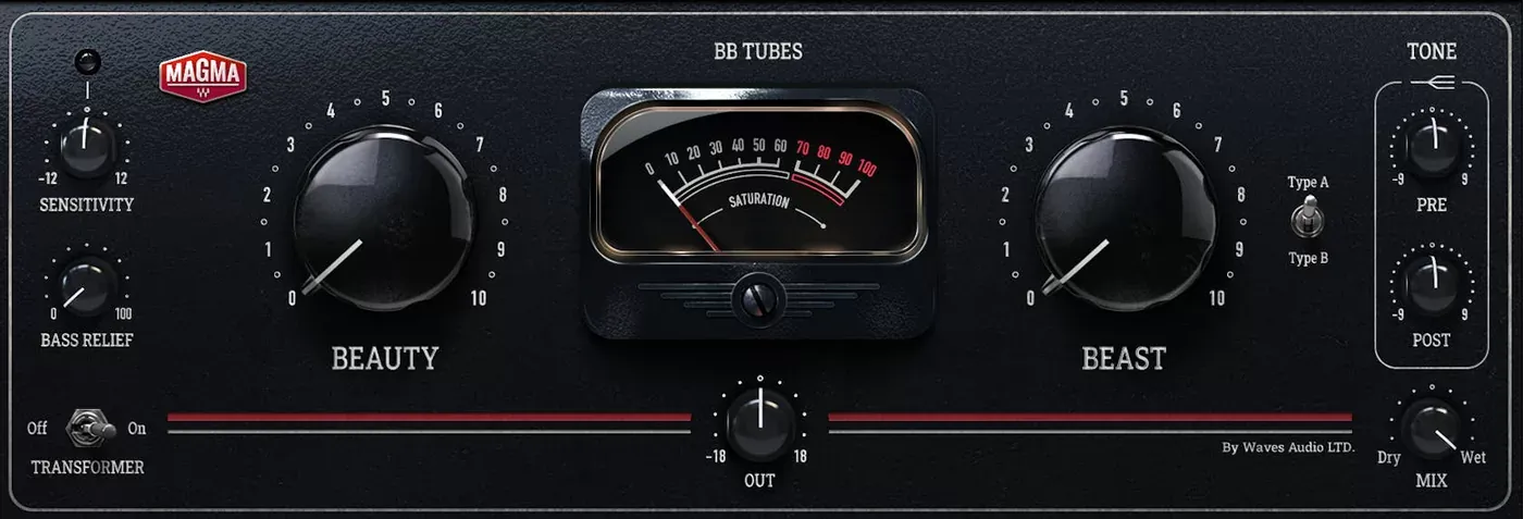Waves BB Tubes interfaz del plugin