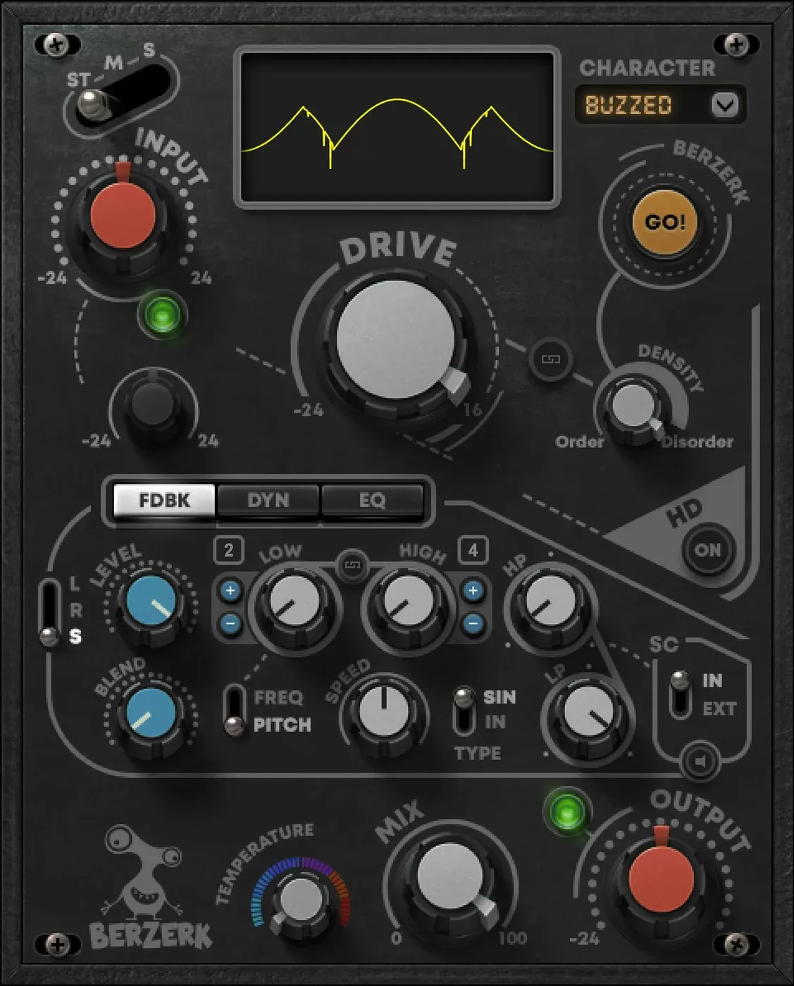 Waves Berzerk Distortion interfaz del plugin