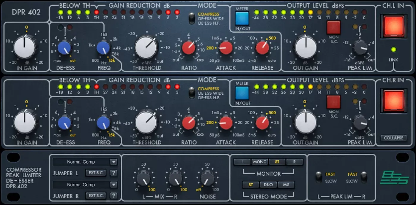 Waves BSS DPR-402 interfaz del plugin