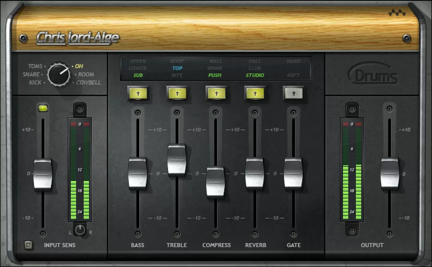 Waves CLA Drums interfaz del plugin