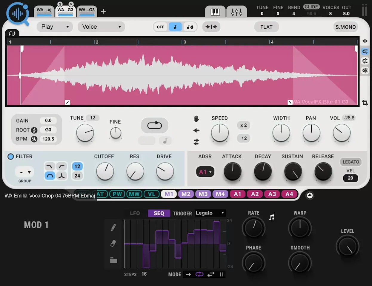 Waves CR8 Creative Sampler interfaz del plugin