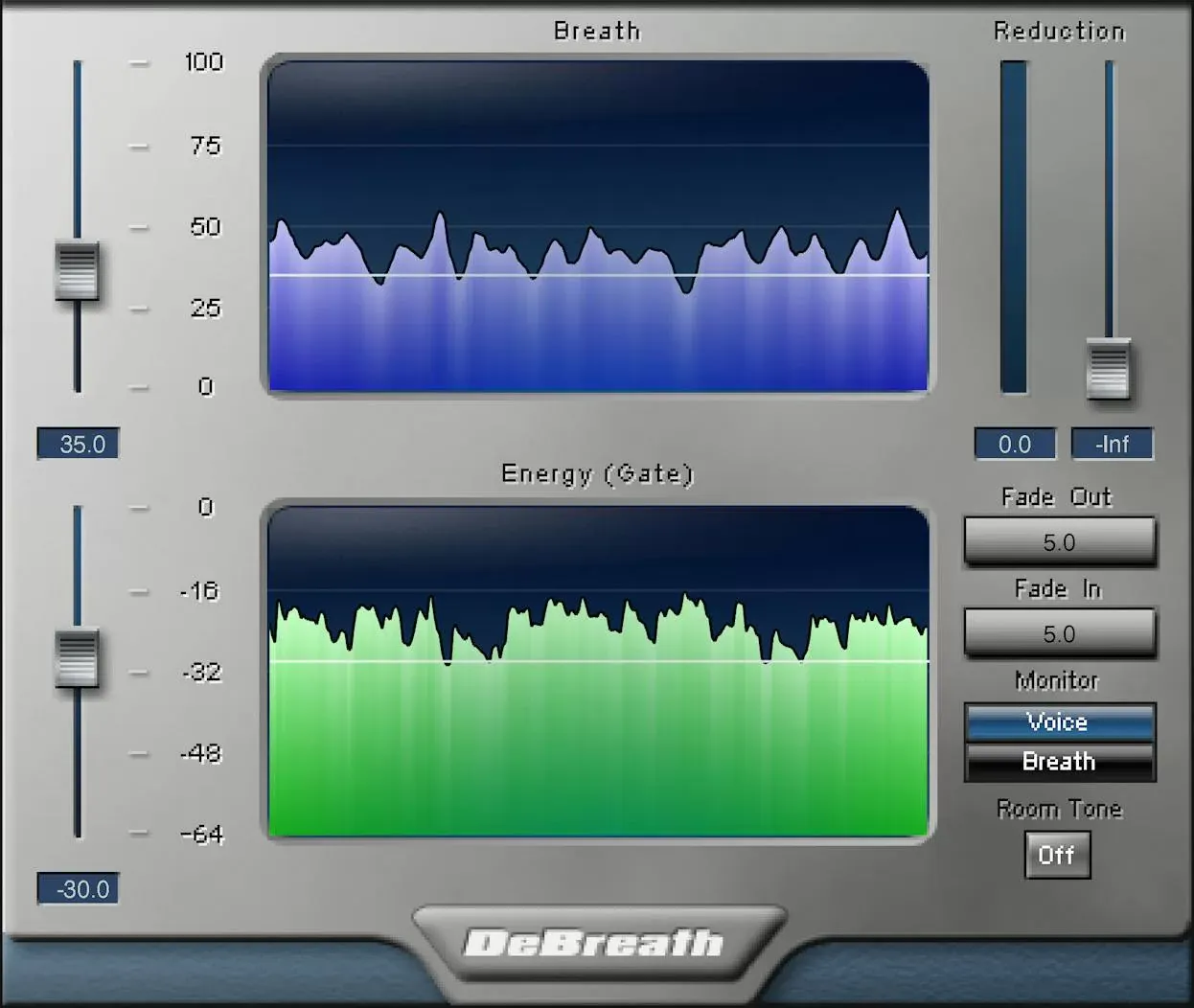 Waves DeBreath interfaz del plugin