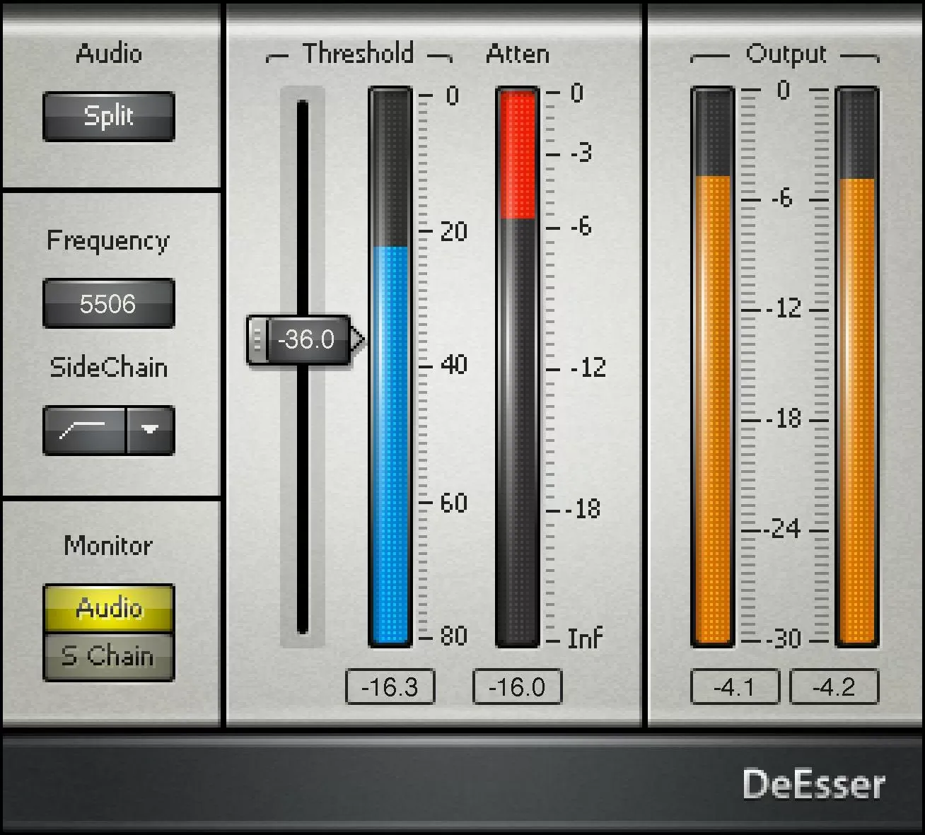 Waves DeEsser interfaz del plugin