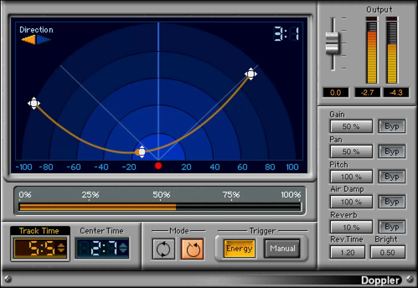 Waves Doppler interfaz del plugin