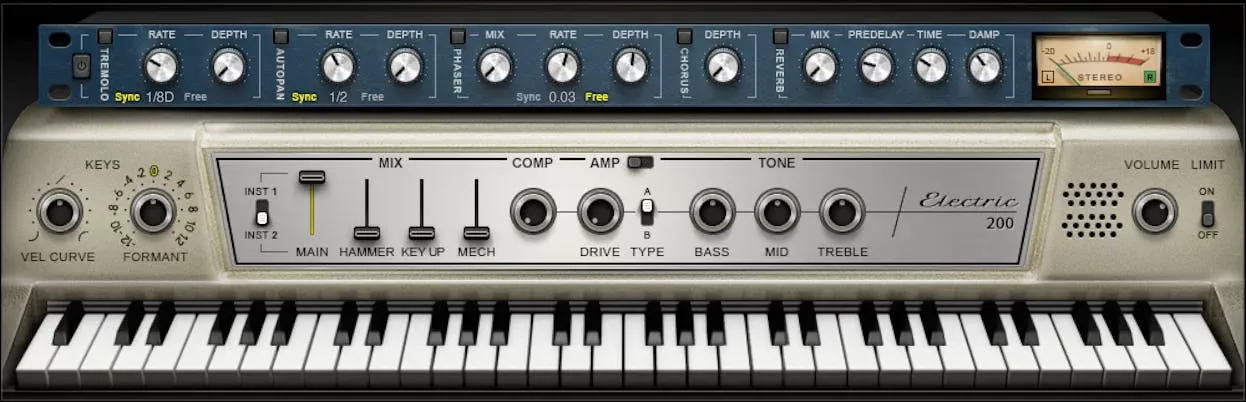Waves Electric 200 Piano interfaz del plugin