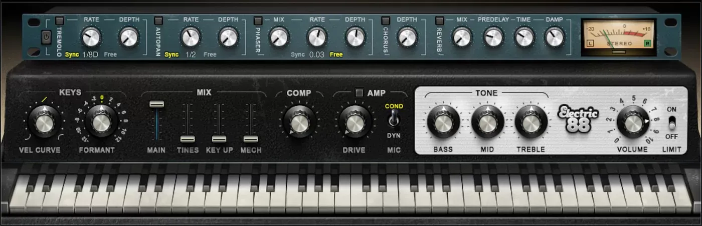 Waves Electric 88 Piano interfaz del plugin
