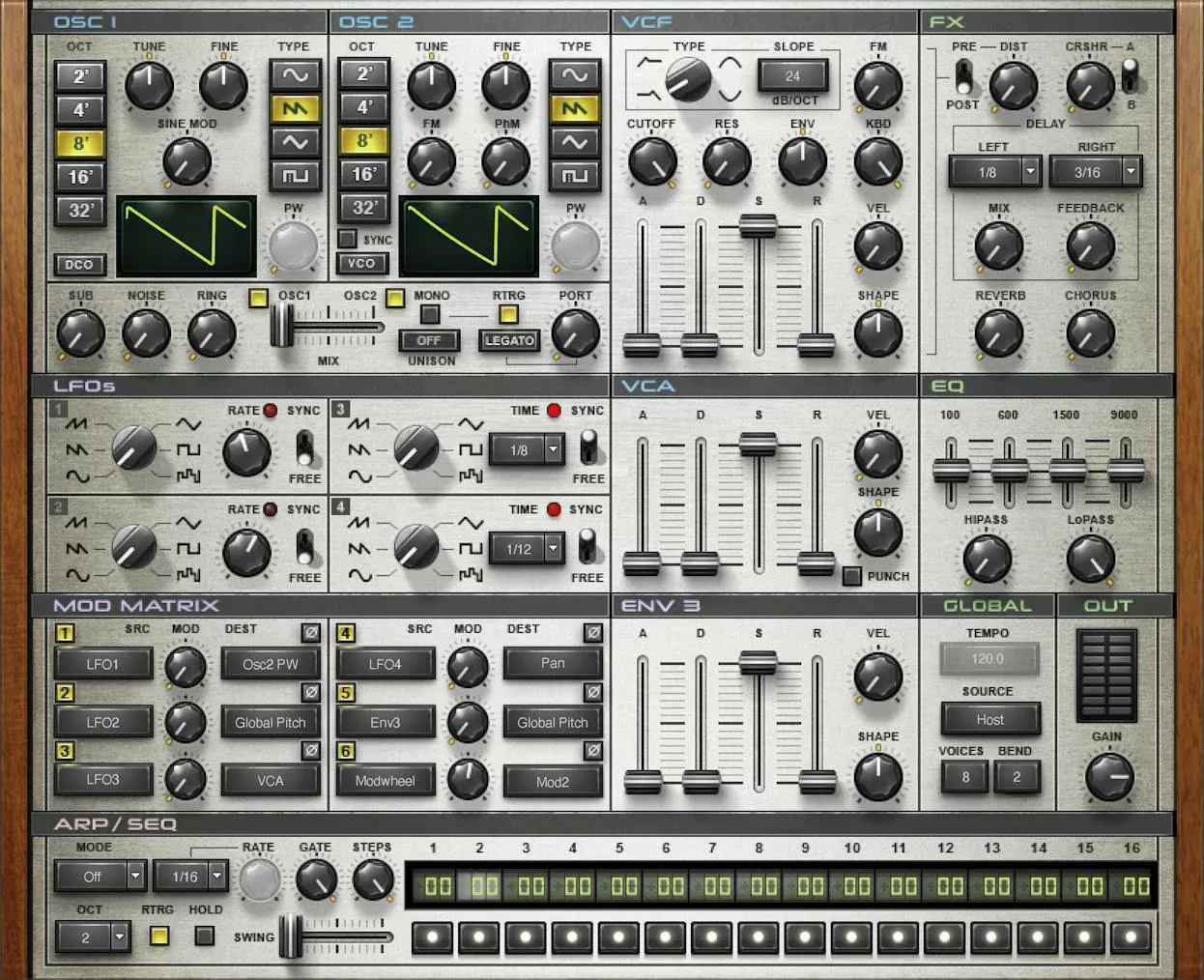 Waves Element 2.0 Virtual Analog Synth interfaz del plugin