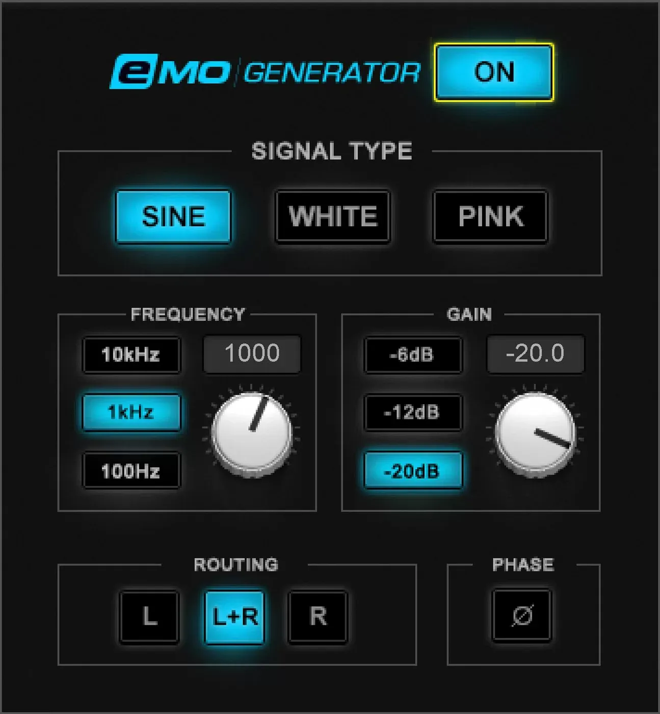 Waves eMo Generator interfaz del plugin