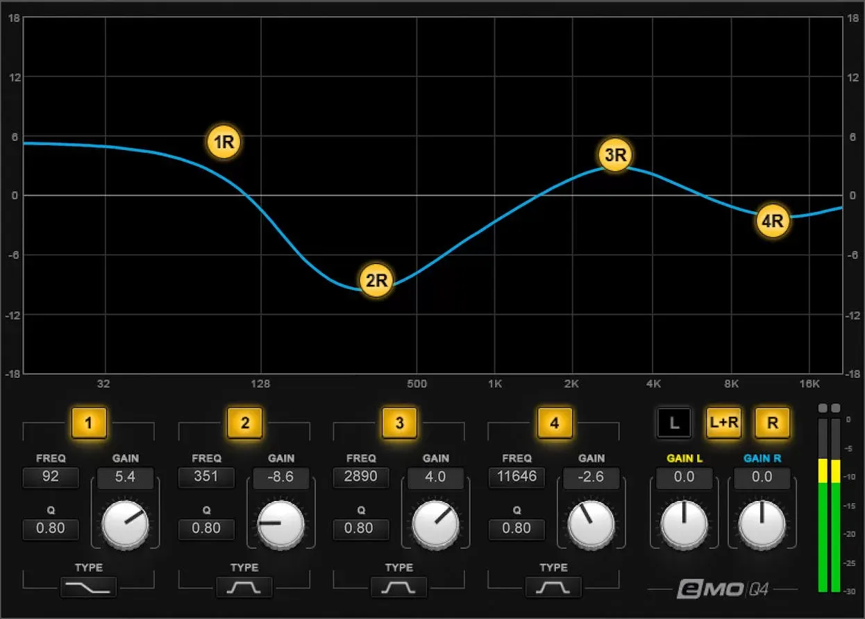 Waves eMo Q4 Equalizer interfaz del plugin