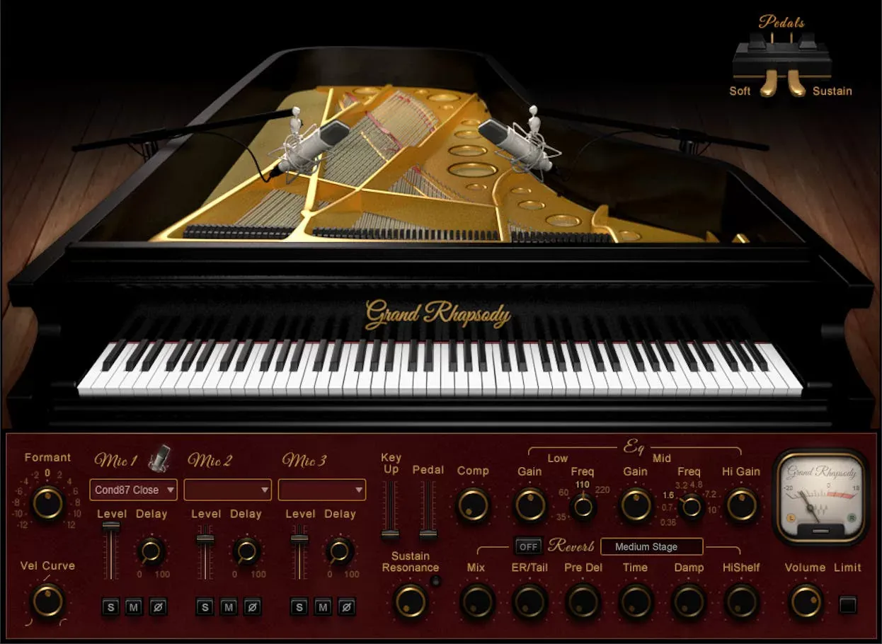 Waves Grand Rhapsody Piano interfaz del plugin