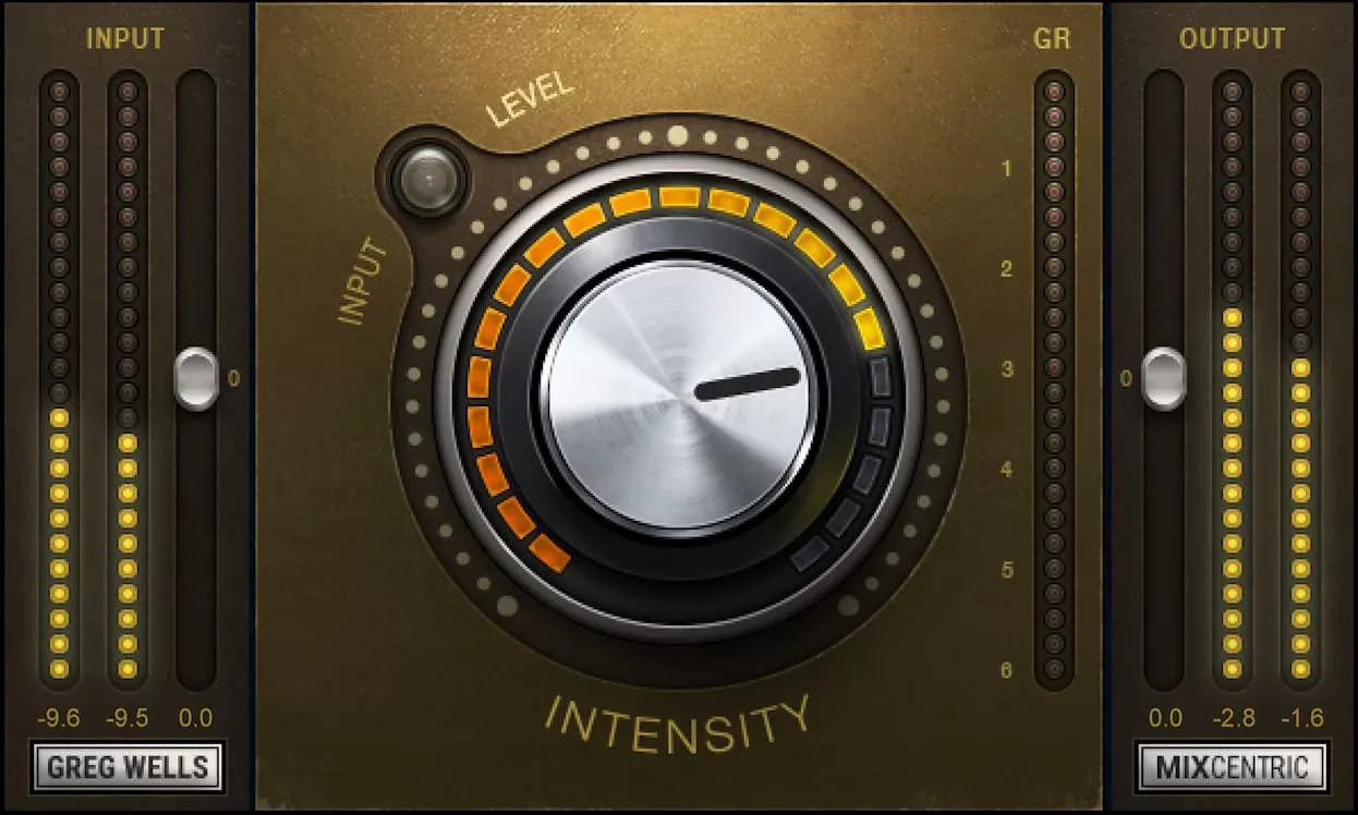 Waves Greg Wells MixCentric interfaz del plugin
