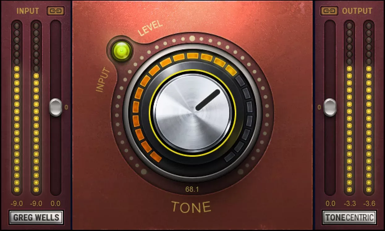 Waves Greg Wells ToneCentric interfaz del plugin
