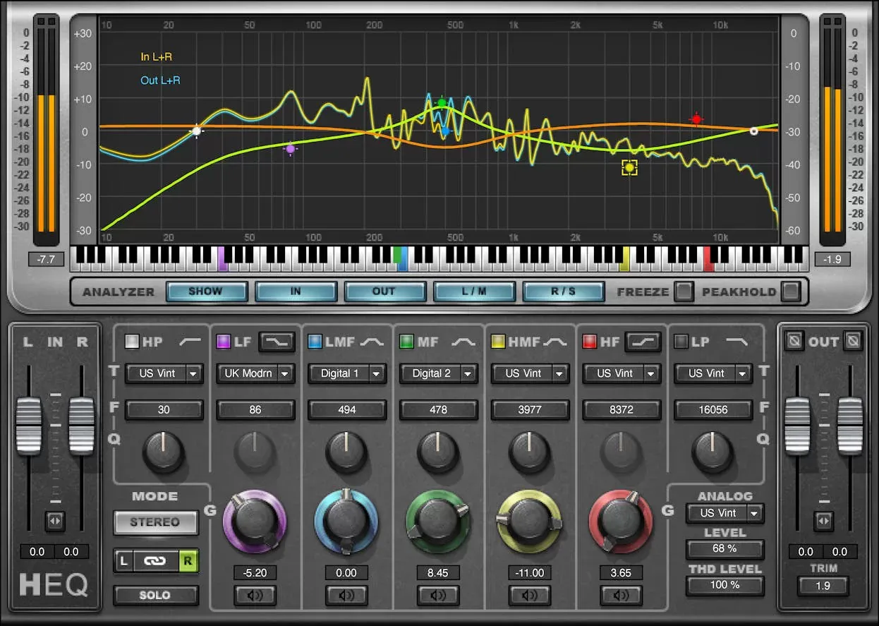 Waves H-EQ Hybrid Equalizer interfaz del plugin