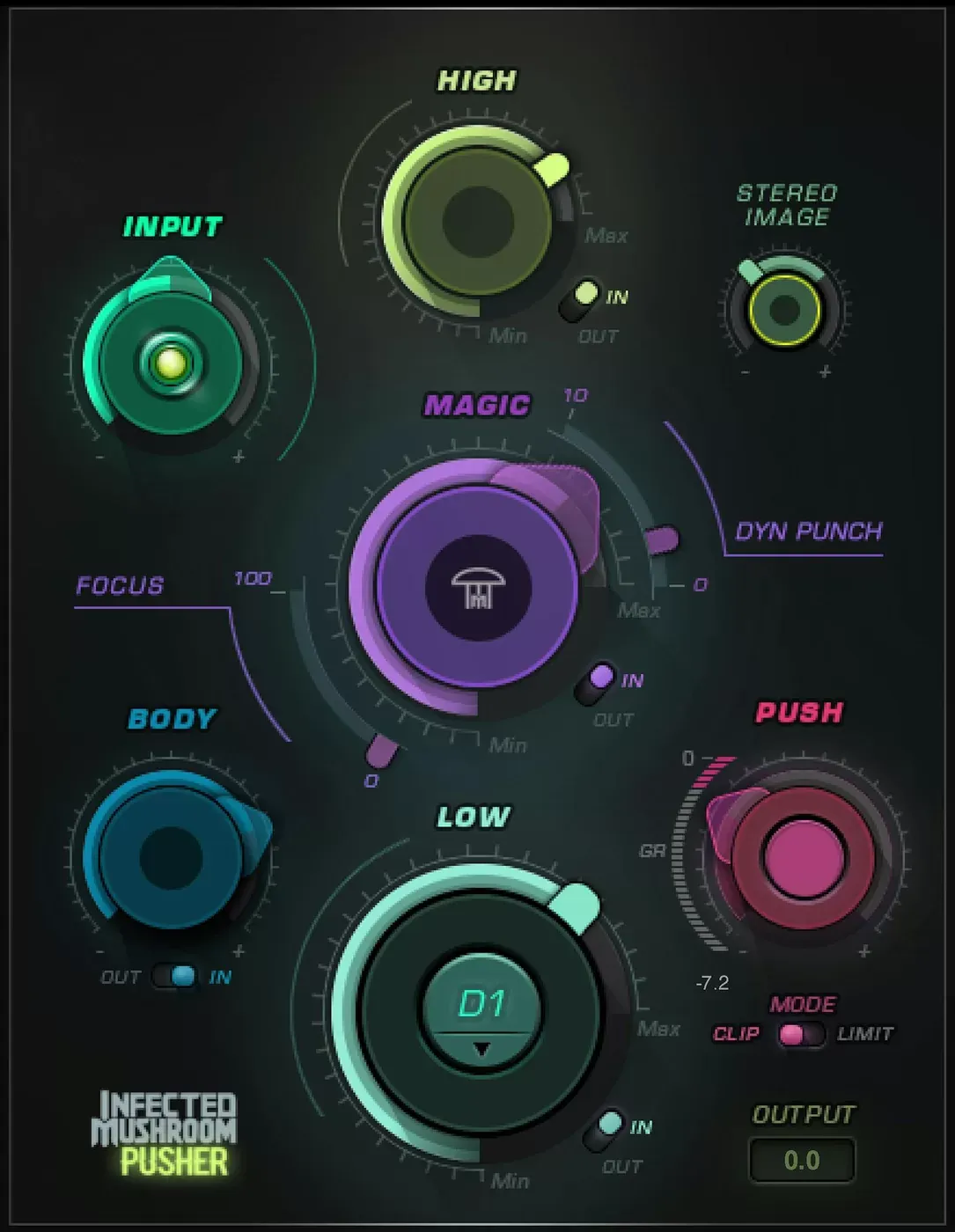 Waves Infected Mushroom Pusher interfaz del plugin