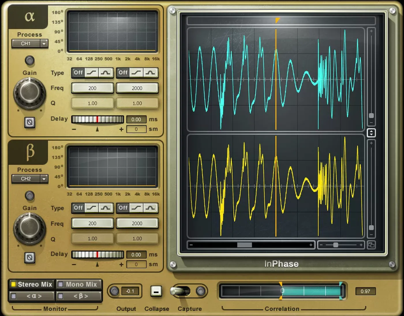 Waves InPhase interfaz del plugin
