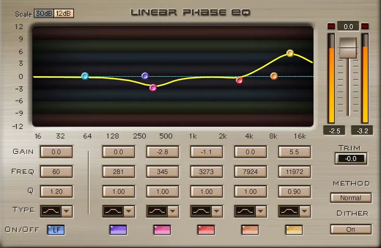 Waves Linear Phase EQ interfaz del plugin