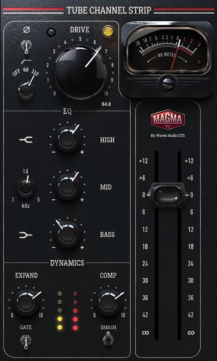 Waves Magma Tube Channel Strip interfaz del plugin