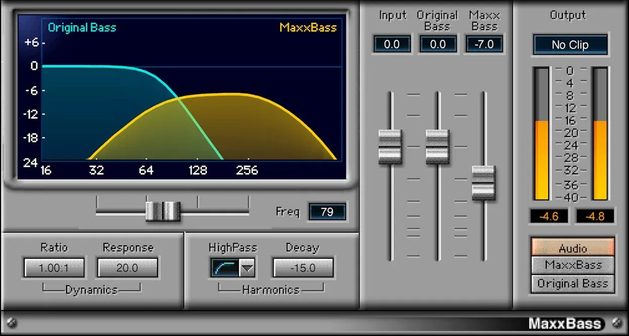 Waves MaxxBass interfaz del plugin