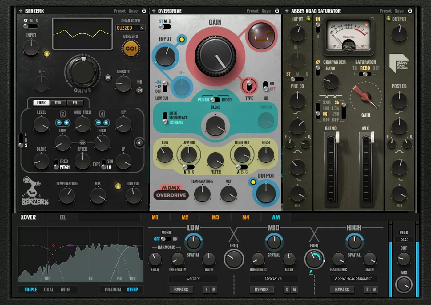 Waves MultiMod Rack interfaz del plugin