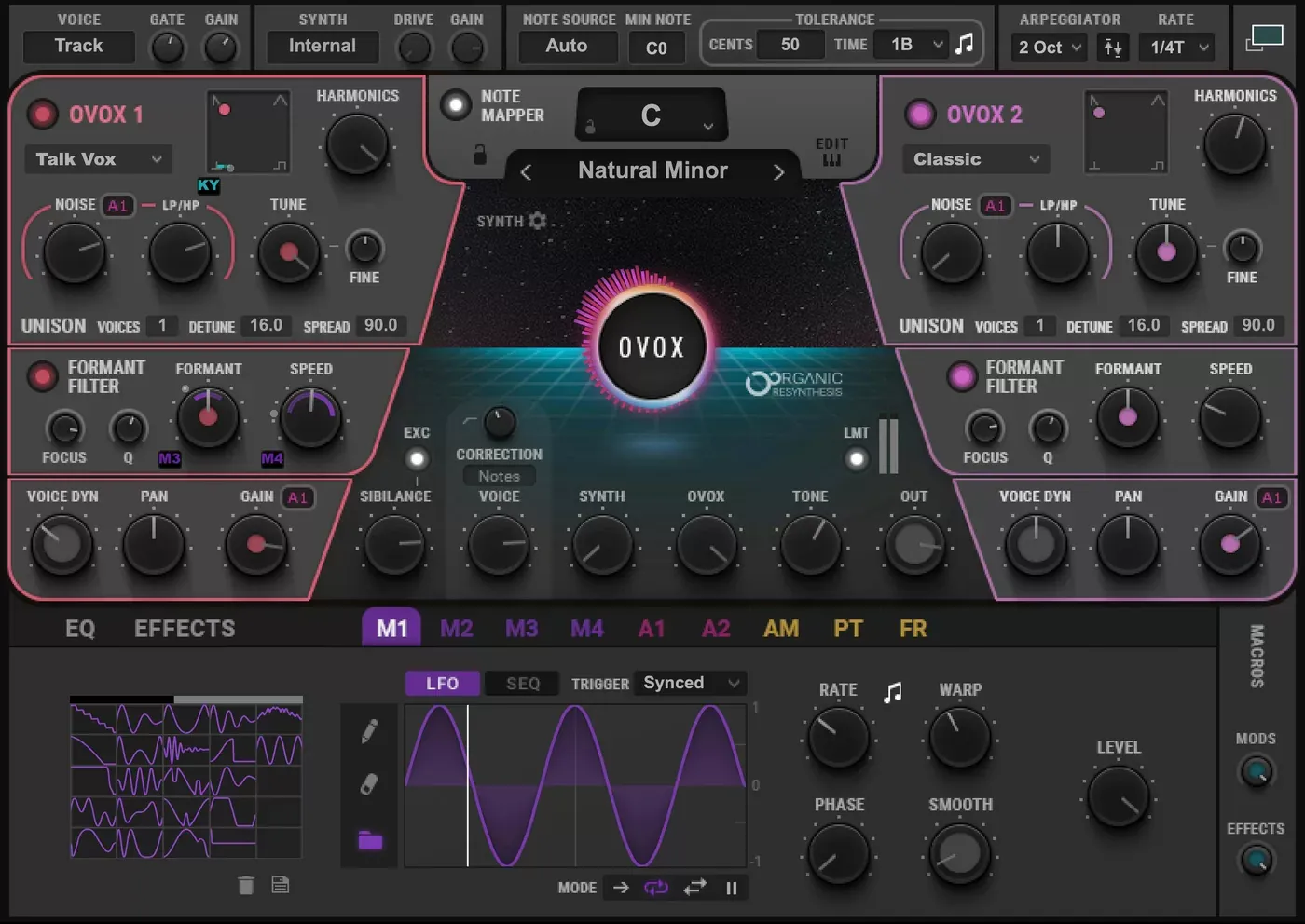 Waves OVox Vocal ReSynthesis interfaz del plugin