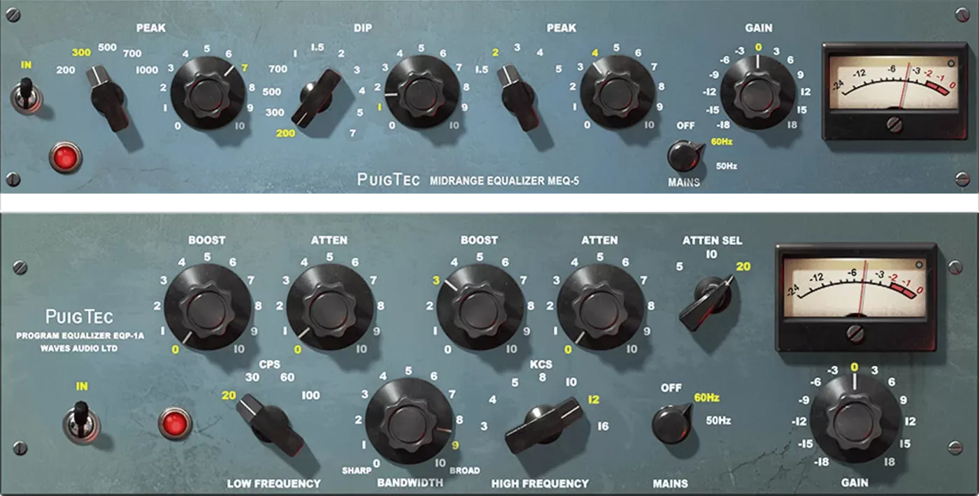 Waves PuigTec EQs interfaz del plugin