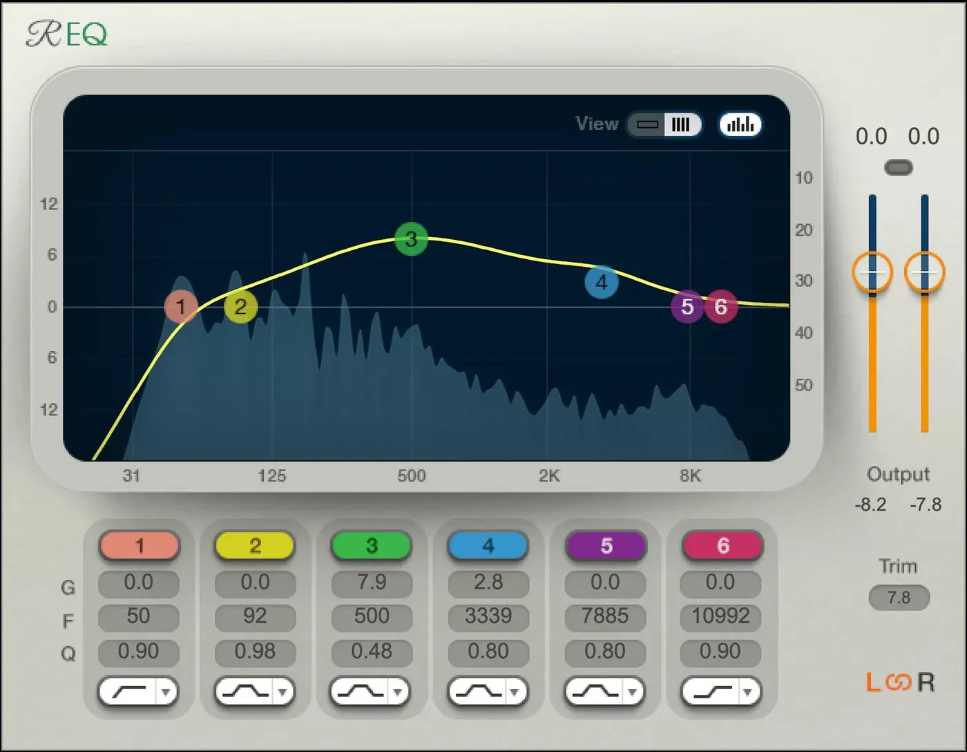 Waves Renaissance Equalizer interfaz del plugin