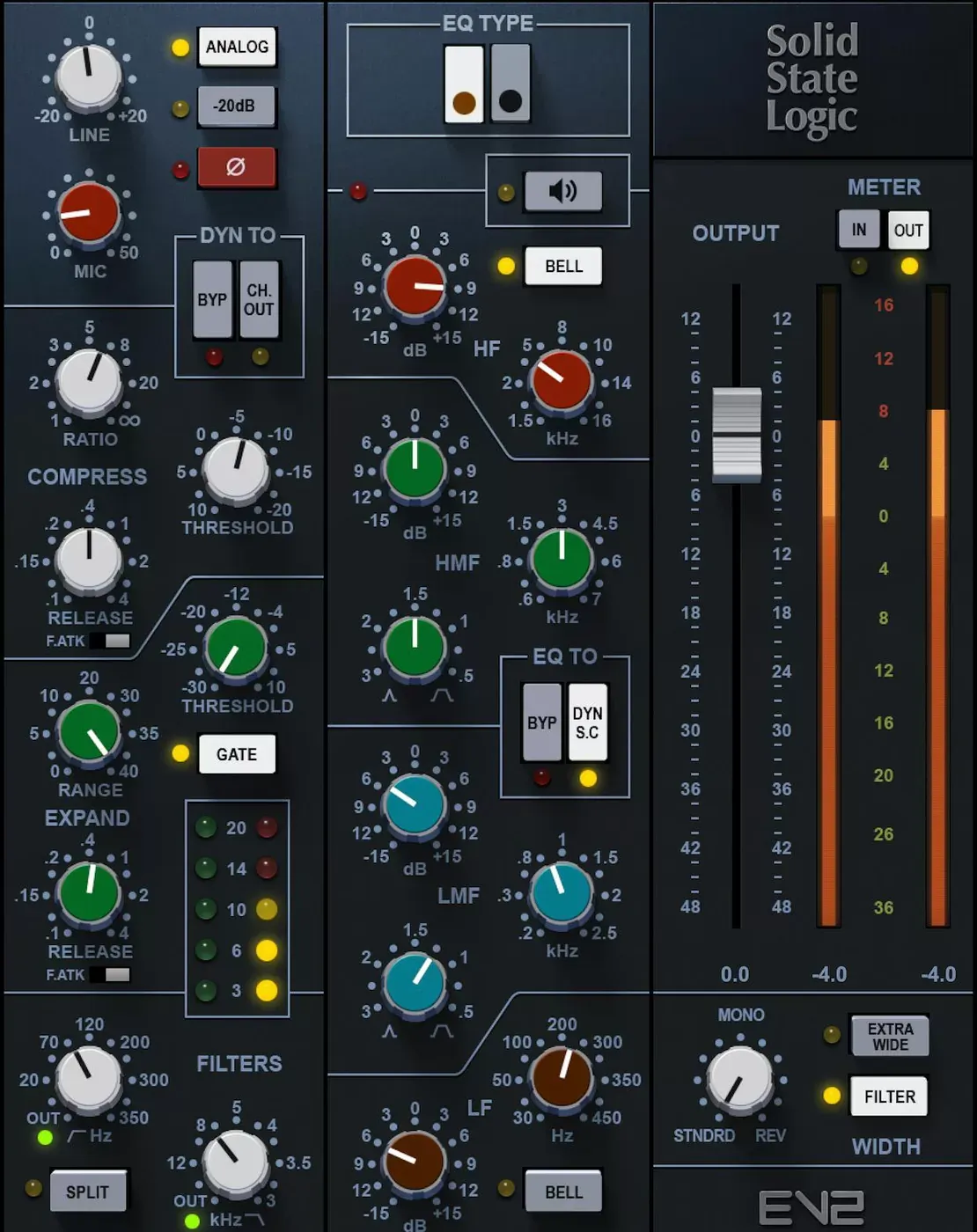 Waves SSL EV2 Channel interfaz del plugin
