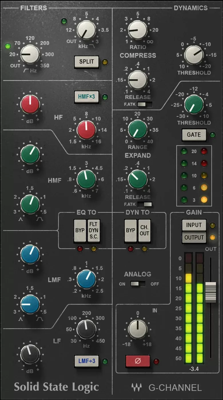 Waves SSL G-Channel interfaz del plugin