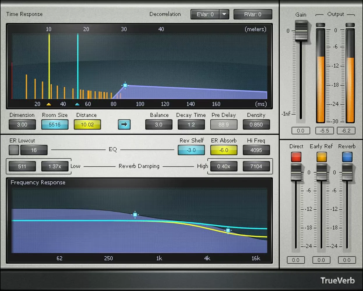 Waves TrueVerb interfaz del plugin