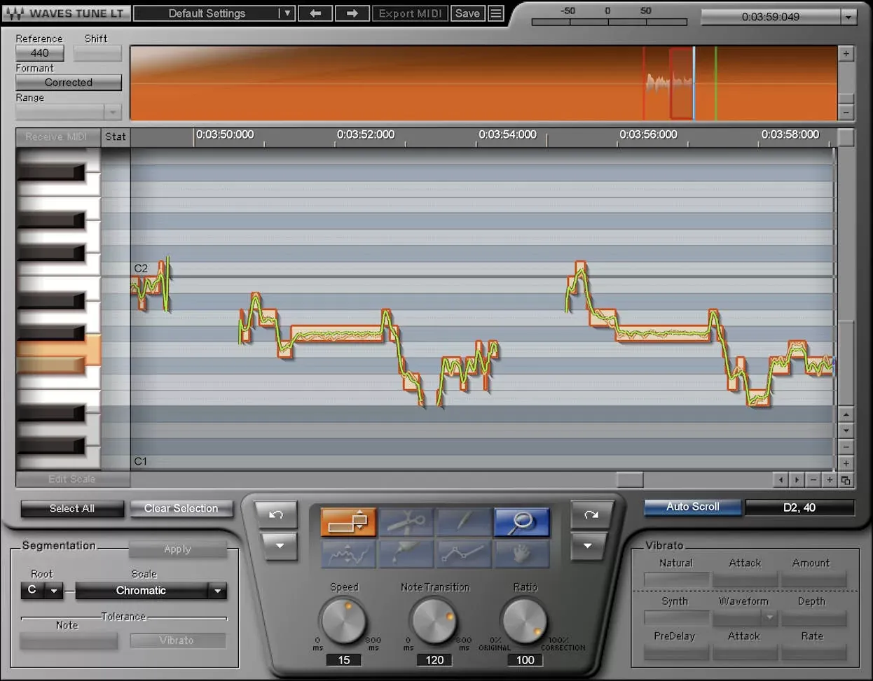 Waves Tune LT interfaz del plugin
