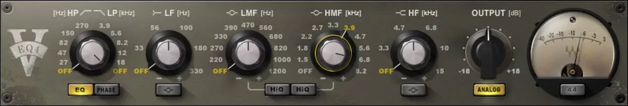 Waves V-EQ4 interfaz del plugin