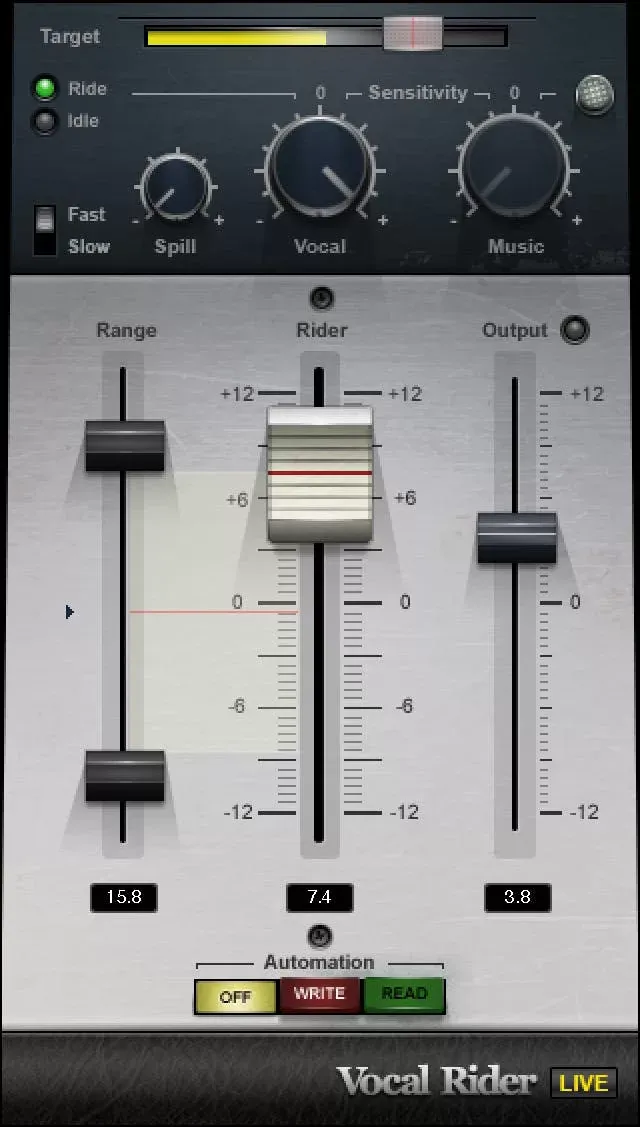 Waves Vocal Rider interfaz del plugin