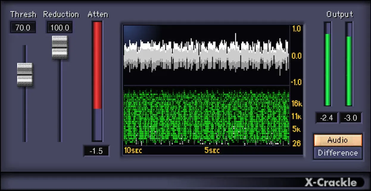 Waves X-Crackle interfaz del plugin