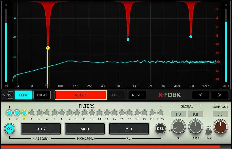 Waves X-FDBK interfaz del plugin