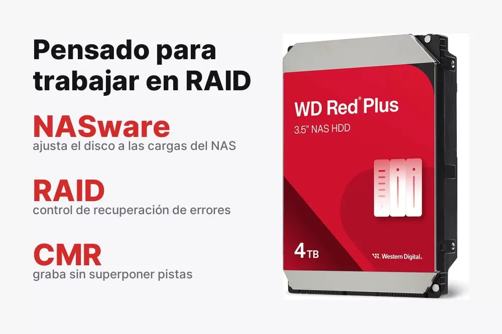 WD Red Plus pensado para trabajar en RAID con NASware